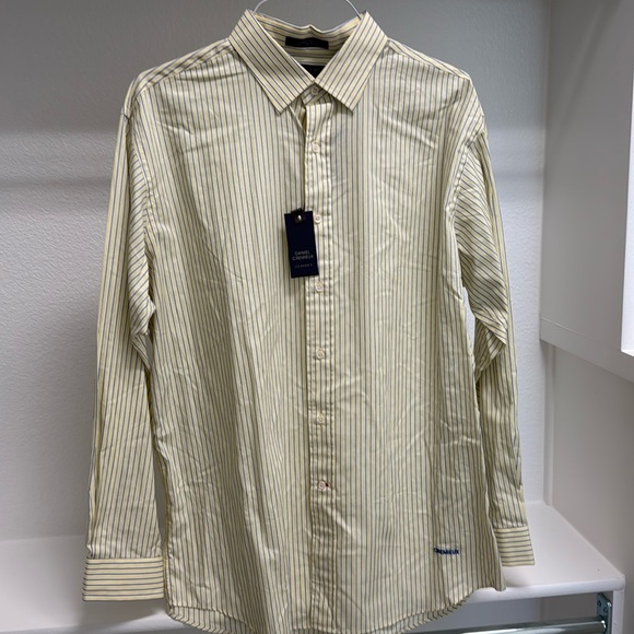 NWT Daniel Cremieux Men’s XL Button Down Long‎ Sleeve Classic Fit Yellow Blue - Picture 1 of 13